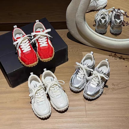 6cm Height-Increasing Casual Shoes for Women, 2026 Summer New Style, Thick-Soled Mesh Breathable German Training Shoes, Versatile Casual Sports Shoes