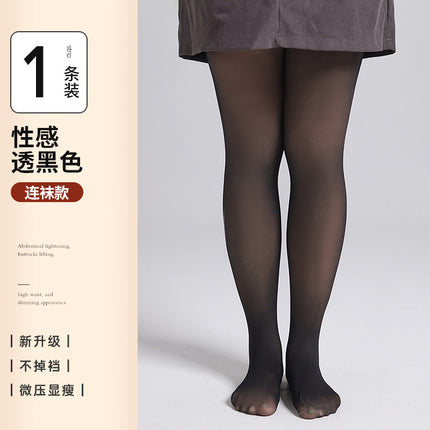 Base socks women's stockings spring and autumn plus size skin color light leg artifact pantyhose women's autumn and winter fleece-lined thickened water light socks
