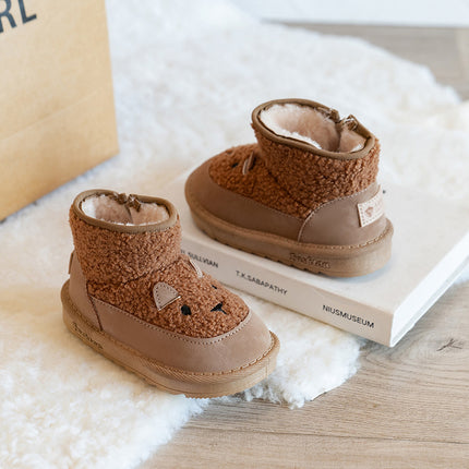 Winter New Baby Kids Toddler Shoes fleece-lined Snow Boots Baby Shoes Warm Women's Shoes Boys Korean Style Cotton Shoes