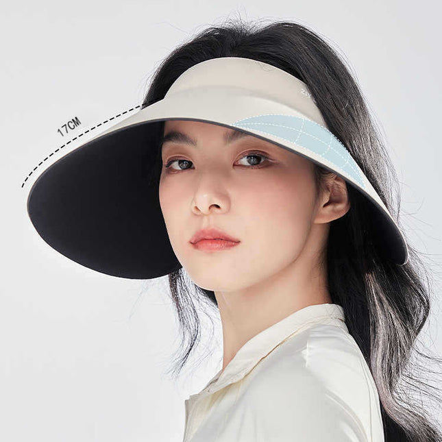 New Sun Protection Hat for Women, Sun Protection, Uv Protection, Summer Seamless Integrated Lampshade Hat, Large Brim, Full Blackout, Empty Top Sun Hat