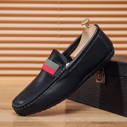 Doug Shoes Men's Summer New Fashion Men's Shoes All-match Men's Comfortable Soft Sole Slip-on Driving Casual Leather Shoes Trendy