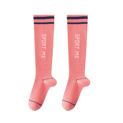 Professional Sports Calf Socks for Women, Muscle Compression Running, Skipping Rope, Long-Tube Women's Elastic Fitness Pressure Cycling Socks