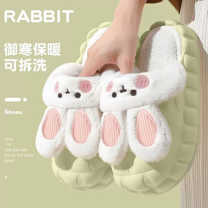 Anti-Slip Waterproof Winter White Rabbit Removable and Washable Dormitory Warm Home Cotton Couple Warm Little White Rabbit Room