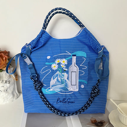 New Canvas Bag Embroidered Shopping Bag Tote Bag Large Capacity Bag Women's Handbag Crossbody Bag