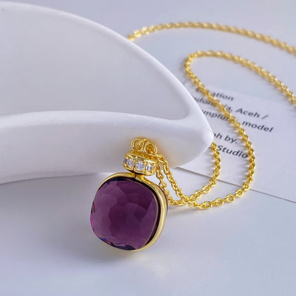 Creative original design perfume bottle crystal single flower necklace earrings cross-border explosive fire artificial spar necklace earrings