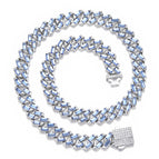 Silver Blue Necklace 18inch(45cm)