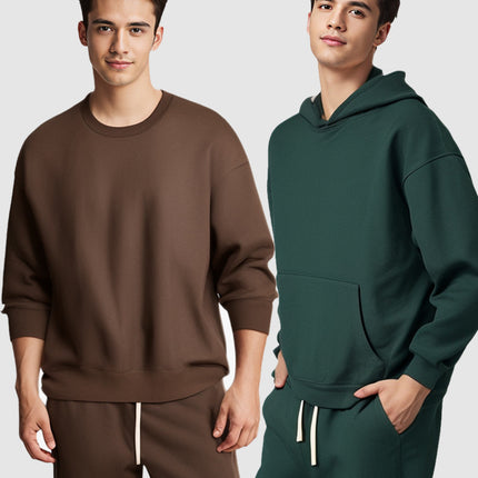 530g autumn and winter vests custom cotton loose terry hoodie custom printing embroidery LOGO high-end work clothes