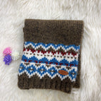 Fair isle knitted scarf-light coffee