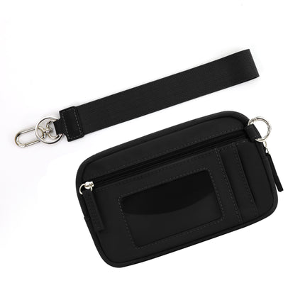 in stock Cross-border Explosions Lulu Same Style Transparent PVC Card Bag Wrist Bag Portable Bank Card Change Storage Bag