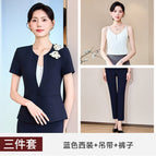 Blue suit + suspenders + pants / S