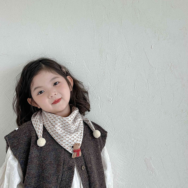 Children's Scarf Autumn and Winter Baby Super Cute Triangle Scarf Baby Warm Scarf Boy Baby Girl Cute Versatile Scarf