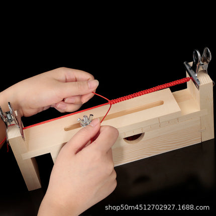 Handmade Weaving Rack Solid Wood Drawer Style Weaving Artifact Bracelet Necklace Rope Weaver No.7 Line Red Rope Accessories