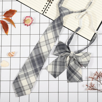 Japanese Plaid JK Tie Tie Set Women's College Style Graduation Photo Free Accessories Korean Style Bow Mariners Suit