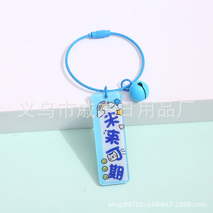 Double-sided good persimmon acrylic text key chain every exam will pass creative and practical small gift wire ring pendant