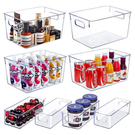 Desktop Storage Box Transparent Acrylic Box Can Be Stacked Kitchen Snack Storage Basket Cosmetics Mask Storage Box