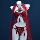 Red [including top + shorts + shawl] / S