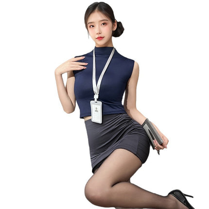 Pure Lust Sexy Mature Feminine Office Ol Secretary Hip Skirt Suit Role Play Uniform Qqny2490