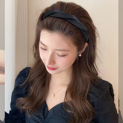 Handmade Cute Braided Cross Headband for Washing Face, Non-Slip Hairband for Holding Hair, Women's Hair Accessory Headband