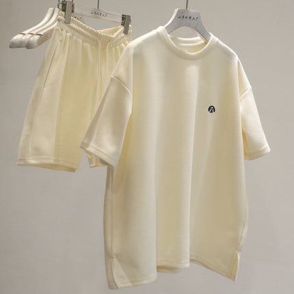 Foreign Trade Summer Korean Style Women's Sporty Shorts Set, Trendy and Fashionable Pullover Short-Sleeve Two-Piece Set