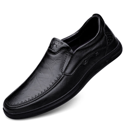 2026 Spring/Summer Men's Genuine Leather Shoes, All-Season Style, Top Layer Cowhide, Soft Leather, Soft Sole, Wear-Resistant Business Loafers