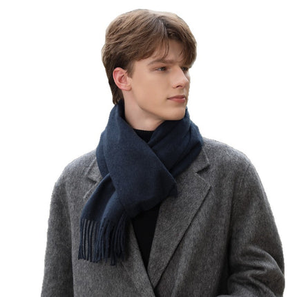 Wool Scarf Autumn and Winter Korean Style Men's Scarf Pure Color New Versatile Cashmere Scarf Women's Winter Warmth