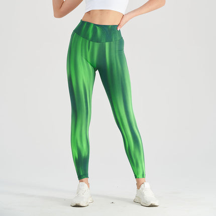 New Cross-border Aurora Sports Yoga Pants Seamless High Waist Fitness Pants Yoga Pants Slim-fit Explosive Peach Hip