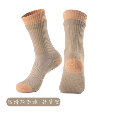 Double Socks Mouth Design Interior Mid-tube Floor Socks Women's Non-slip Spot Glue Socks Sweat Absorbing Breathable Pilates Yoga Socks