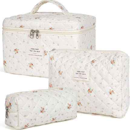 2025 Small Fresh and Cute Cotton Cosmetic Bag Niche Portable Toiletry Cosmetics Bag Floral Ins Cute Box Bag Box