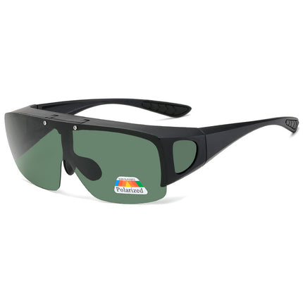 Cross-Border Trendy New Flip-Top Myopia Set Men's Cycling Sunglasses Driving Glasses Color-Changing Polarized Sunglasses