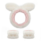 Rabbit ears white 1 headband/2 wristbands
