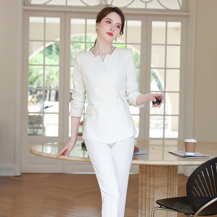 Beautician Spring and Autumn new long sleeve fashion temperament skin management Medical Beauty front desk Health Center foot bath technical work clothes
