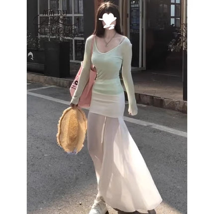 Seaside Vacation Style Outfit for Women 2025 Summer New Pure Lust Style Tulle Sun Protection Blouse with Suspenders and Beautiful Back