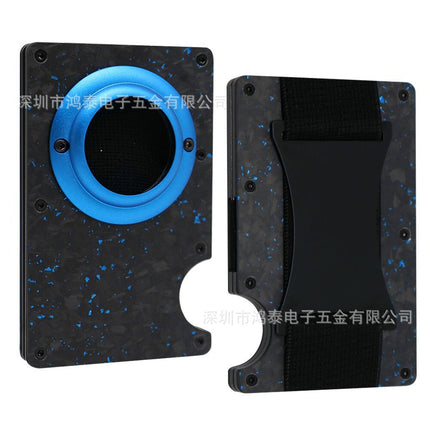 Cross-border Forged Carbon Pattern Card Holder RFID Metal Card Holder Red Forged Carbon Blue Forged Carbon Men's Minimalist Ultra-thin Wallet