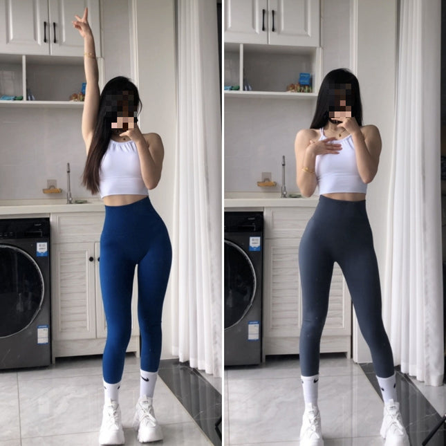 Popular High-Waisted Butt-Lifting Fitness Leggings for Women, High Elasticity, Quick-Dry, Tight-Fitting, Cropped Peach Yoga Pants