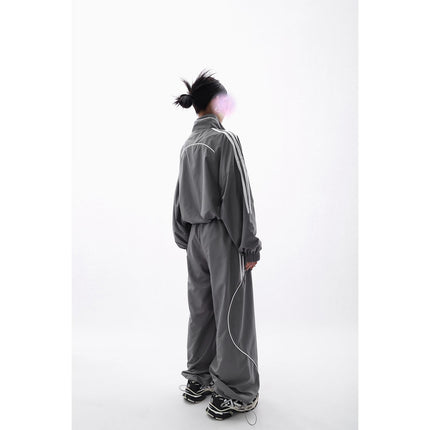 2026 Autumn Loose-Fitting Trendy Brand Suit for Women, High-End Loose and Stylish Windbreaker Jacket + Wide-Leg Pants 2-Piece Set