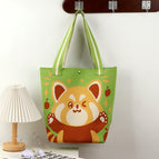 Tote bag-cute red panda-fruit green 51202