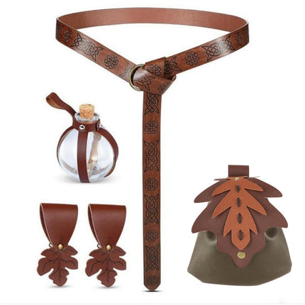 Carnival Renaissance Costume Accessories suit Medieval Knight Belt Wrist Bracer Halloween Magic Bag Props