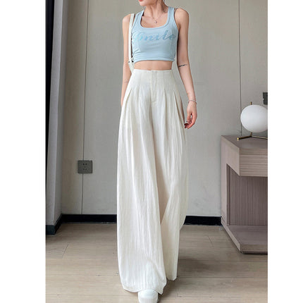 2025 Summer New Tencel Linen Wide-Leg Pants High-Waisted Cotton Linen Yamamoto Pants Thin Casual Pants for Women