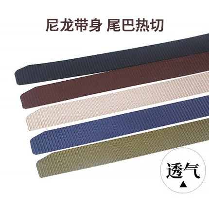Security check nylon thin belt women and men plastic buckle outdoor sports students wholesale casual pants belt cross-border