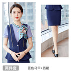 Women-blue vest + Western skirt 1 / S