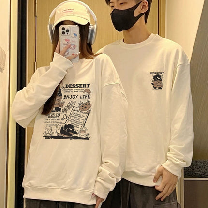 Autumn and Winter Clothing for Men and Women, High-End Velvet Round-Neck Sweatshirts, Couple Wear, Trendy Brand Class Uniforms, Warm Bottoming Shirts
