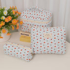 Small flowers on blue background / Large [handbag]