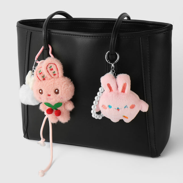 Cross-border explosions cute exquisite high-value plush ball doll rabbit simulation glass beads keychain bag pendant
