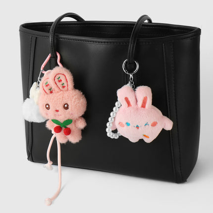 Cross-border explosions cute exquisite high-value plush ball doll rabbit simulation glass beads keychain bag pendant