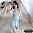 Lake blue suit + white opening / M( 35-47.5kg )