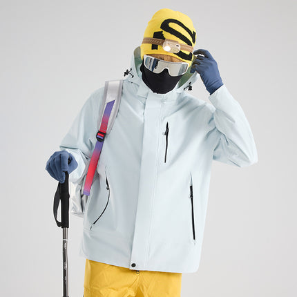 Autumn and Winter Fully Heat-Sealed Outdoor Jackets for Men and Women, Three-In-One with Detachable Fleece Lining, Windproof and Warm Mountaineering Clothing Two-Piece Set