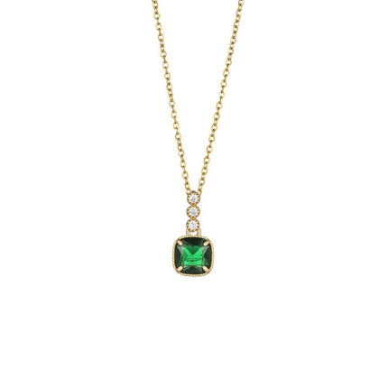 Cross-border explosions Europe and the United States wind emerald high sense necklace ear ring fashion accessories 18K real gold a generation of hair