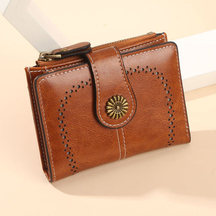 Anti-theft Brush Wallet Women's 2025 New Wax Wallet Multi-card Coin Purse European and American Women's Short Wallet