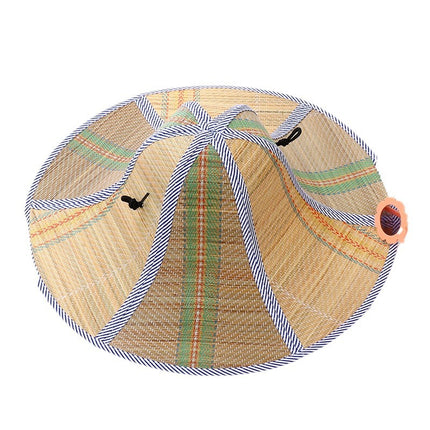 Travel Fishing Sunshade Straw Hat Folding Large Along Straw Mat Hat Men's and Women's Sunscreen Hat Outdoor Big Brim Hat