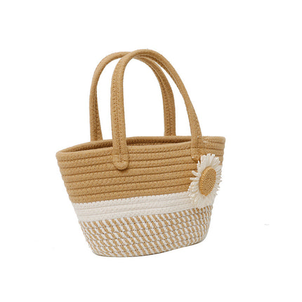 Artistic Chinese-Style Woven Bags for Women, New Summer Straw Floral Shoulder Bags, Casual Handbags, Chinese-Style Bags